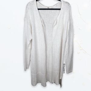 UGG Large Fiona Long White Cardigan Sweater